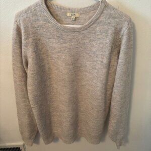 Beige Brushed Knit Maternity Sweater